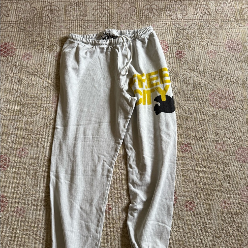 Freecity Gray and Yellow Women's Pants